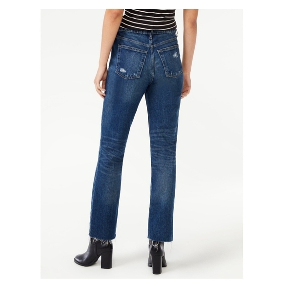 COPY - New Free Assembly Super High Rise Straight Leg Jeans 12 Cotton Distresse… - Picture 2 of 8